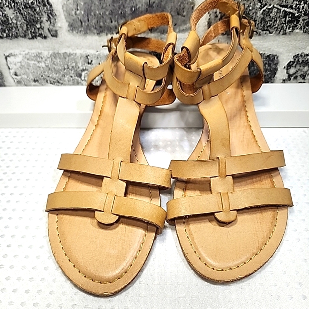 Womens sz 10 Sandals Gladiator Spartan Leather Shoes Bohemian Strappy Reneeze